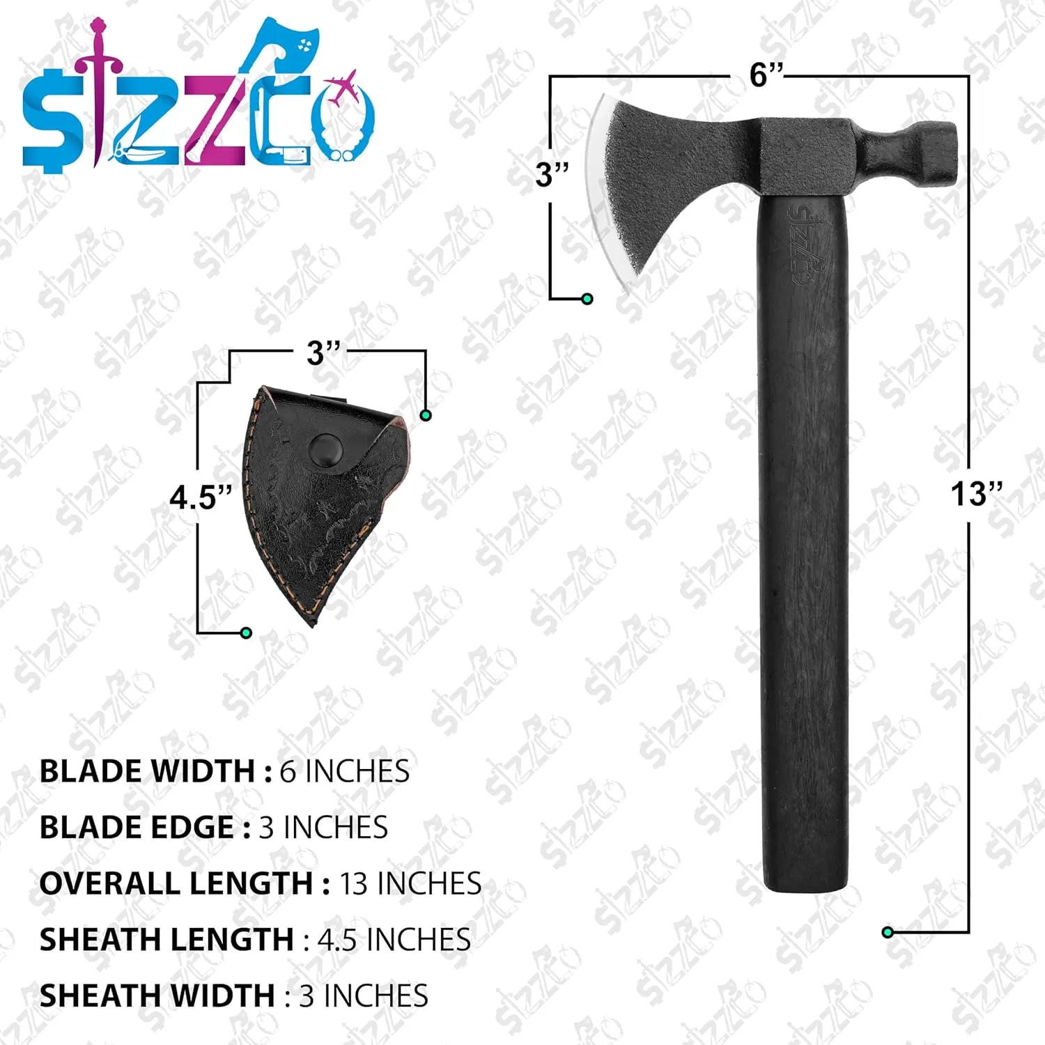 Hand-Forged Carbon Steel Viking Axe with Rosewood Black Handle, Bearded Tomahawk Hatchet of Ragnar Lothbrok for Camping, Hunting, LARP, Gift for HIM/HER - Premium Leather Sheath