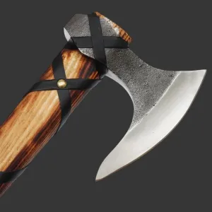 Hand-Forged High Carbon Steel Norse Viking Axe - Handcrafted Ash Wood Handle, Perfect Viking Gift for Men