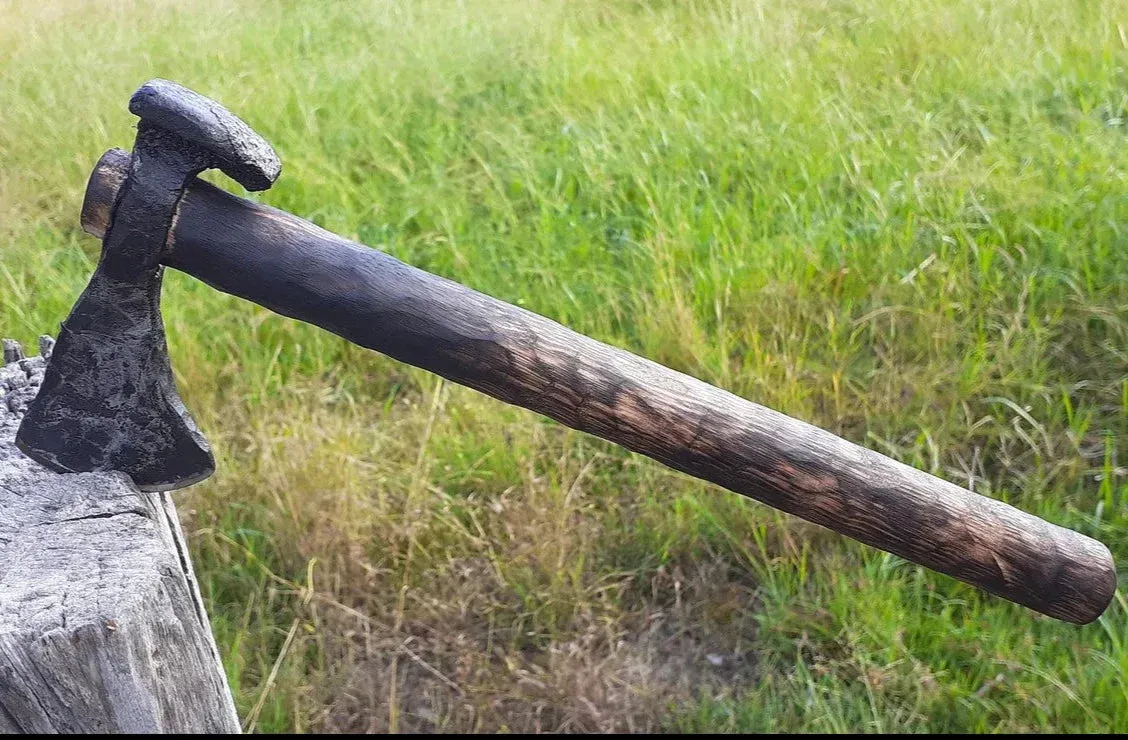 Hand-Forged Viking Axe - Rail Spike