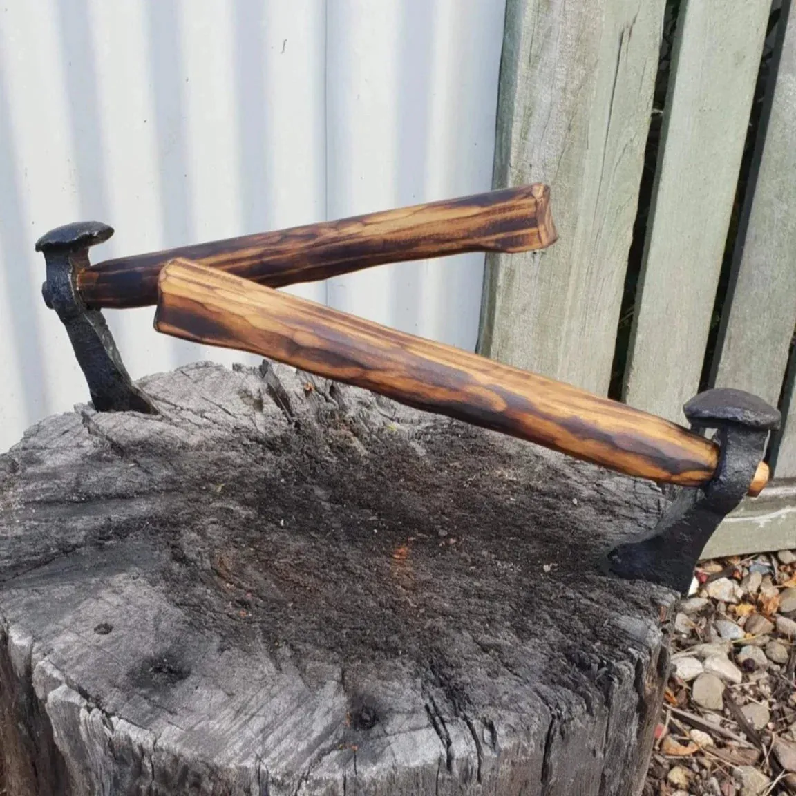 Hand-Forged Viking Axe - Rail Spike