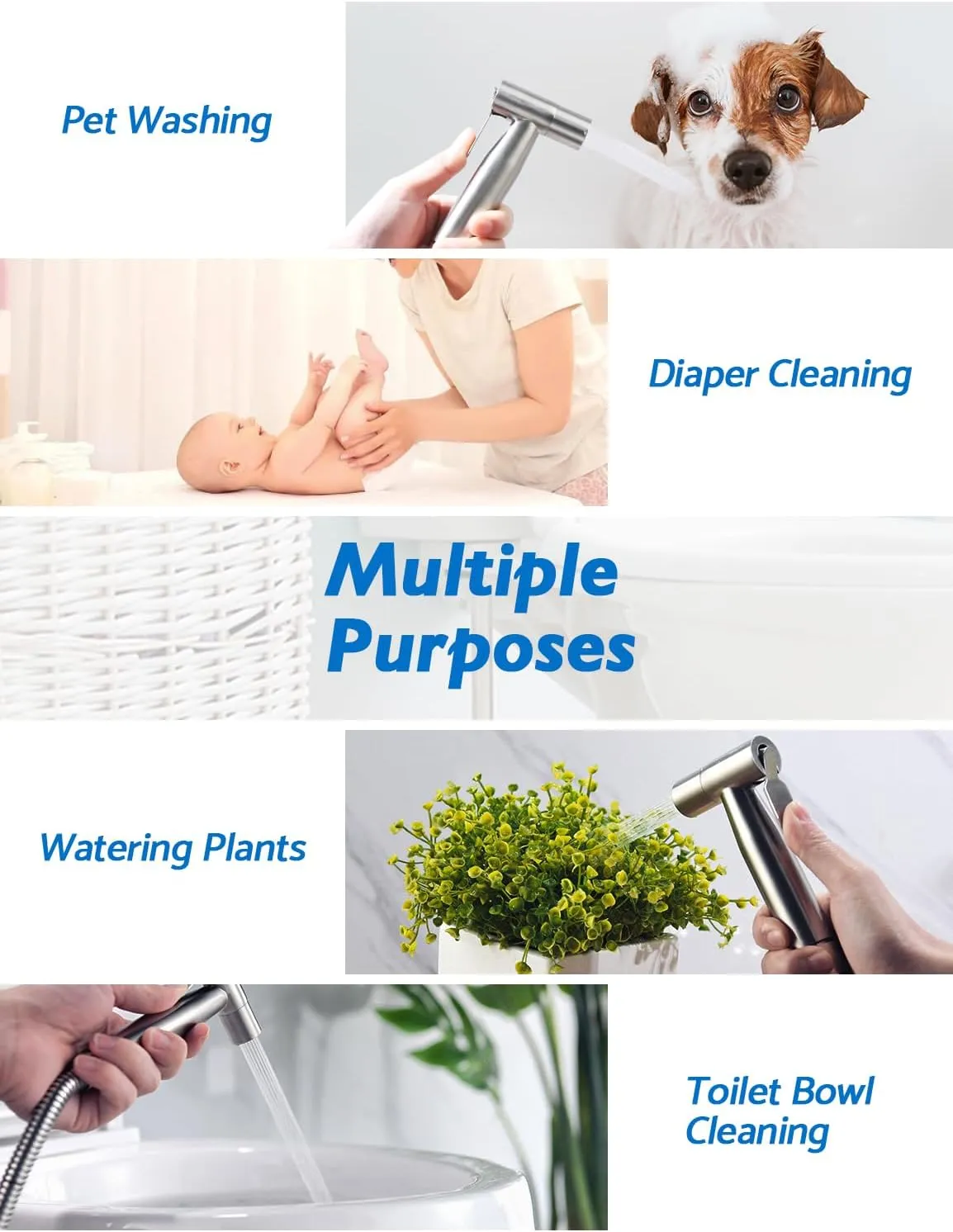Handheld Bidet Sprayer for Toilet, Jet Sprayer for Toilet Muslim Shower, Adjustable Cloth Diaper Sprayer Bidets Attachment for Toilet, Toilet Sprayer with Bidet Hose for Feminine Wash