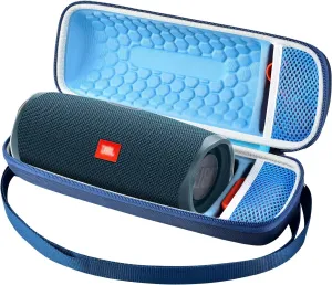 Hard Travel Case for JBL Charge 4/ Charge 5 Waterproof Bluetooth Speaker. Carrying Storage Bag Fits Charger and USB Cable - Blue Inside Blue (Case Only)