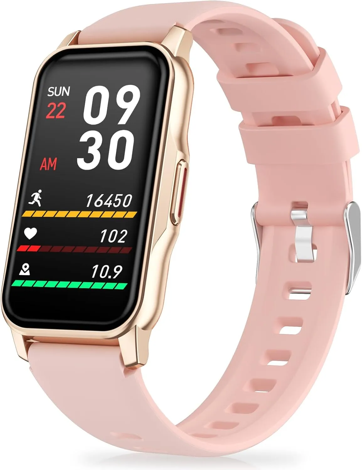 Health Fitness Tracker, Smart Watch with 24/7 Heart Rate Blood Oxygen Blood Pressure Sleep Monitor, IP68 Waterproof Step Calorie Counter Pedometer Activity Trackers for Android&iPhone Women Men Pink