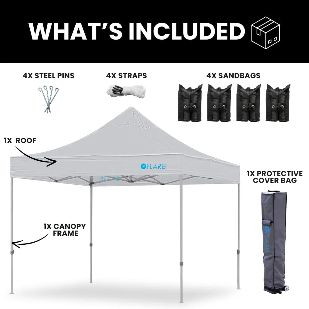 Heavy Duty, Commercial Grade Pop Up Canopy Tent. Instant Canopy with Hex Legs & Extended Warranty. Package Includes Wheeled Bag, Pins & Ropes. (Blue, 10ft x 10ft)