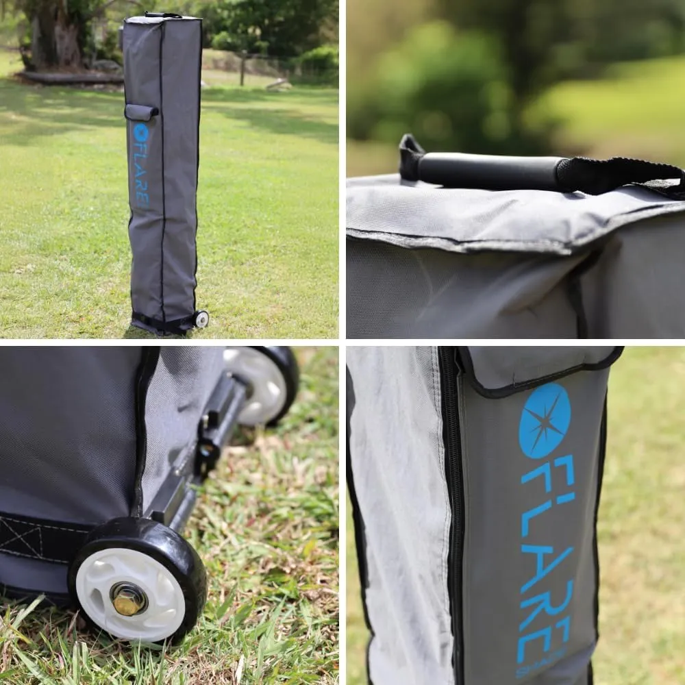 Heavy Duty, Commercial Grade Pop Up Canopy Tent. Instant Canopy with Hex Legs & Extended Warranty. Package Includes Wheeled Bag, Pins & Ropes. (Blue, 10ft x 10ft)