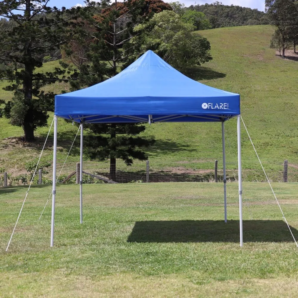 Heavy Duty, Commercial Grade Pop Up Canopy Tent. Instant Canopy with Hex Legs & Extended Warranty. Package Includes Wheeled Bag, Pins & Ropes. (Blue, 10ft x 10ft)