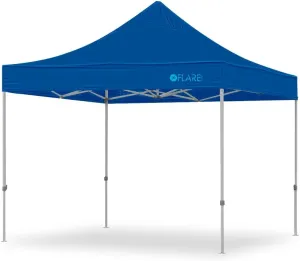 Heavy Duty, Commercial Grade Pop Up Canopy Tent. Instant Canopy with Hex Legs & Extended Warranty. Package Includes Wheeled Bag, Pins & Ropes. (Blue, 10ft x 10ft)