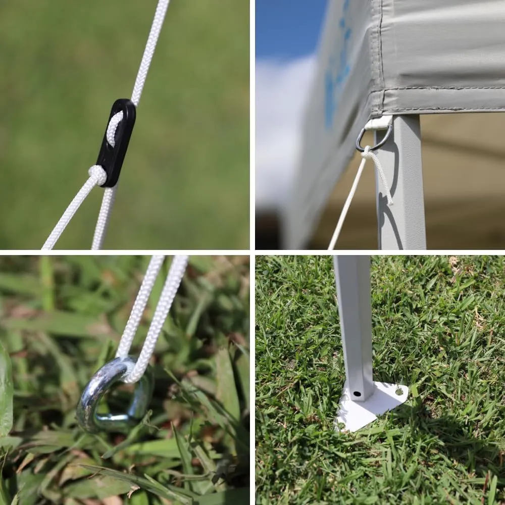 Heavy Duty, Commercial Grade Pop Up Canopy Tent. Instant Canopy with Hex Legs & Extended Warranty. Package Includes Wheeled Bag, Pins & Ropes. (Blue, 10ft x 10ft)