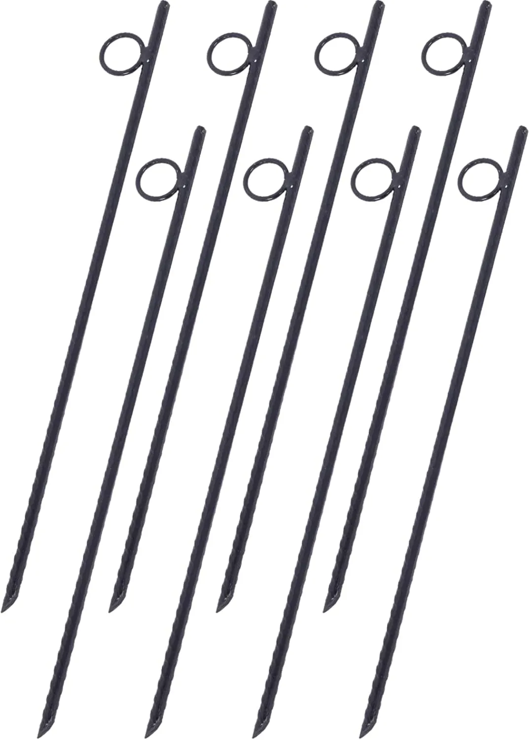 Heavy-Duty Rebar Stakes with Loop for Canopy and Tent Securement, 8-Pack, 18 Inch Steel