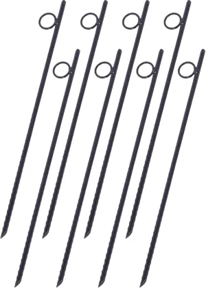 Heavy-Duty Rebar Stakes with Loop for Canopy and Tent Securement, 8-Pack, 18 Inch Steel