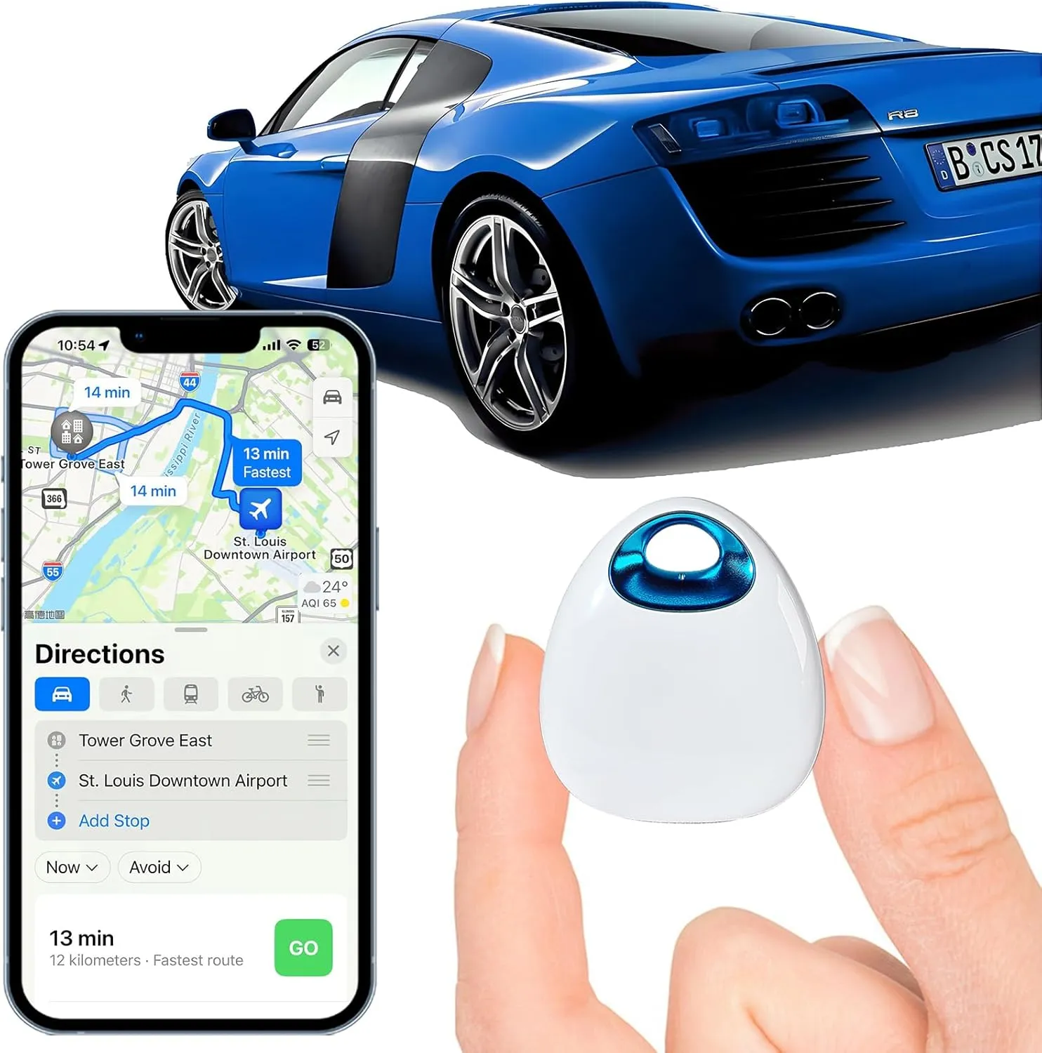 Hidden GPS Tracker for Vehicles–Mini Car GPS Locator,Real-Time Tracking, 365-Day Battery, Waterproof Anti-Theft Device, App for Android and iOS,No SIM Card Required,No Monthly Fee
