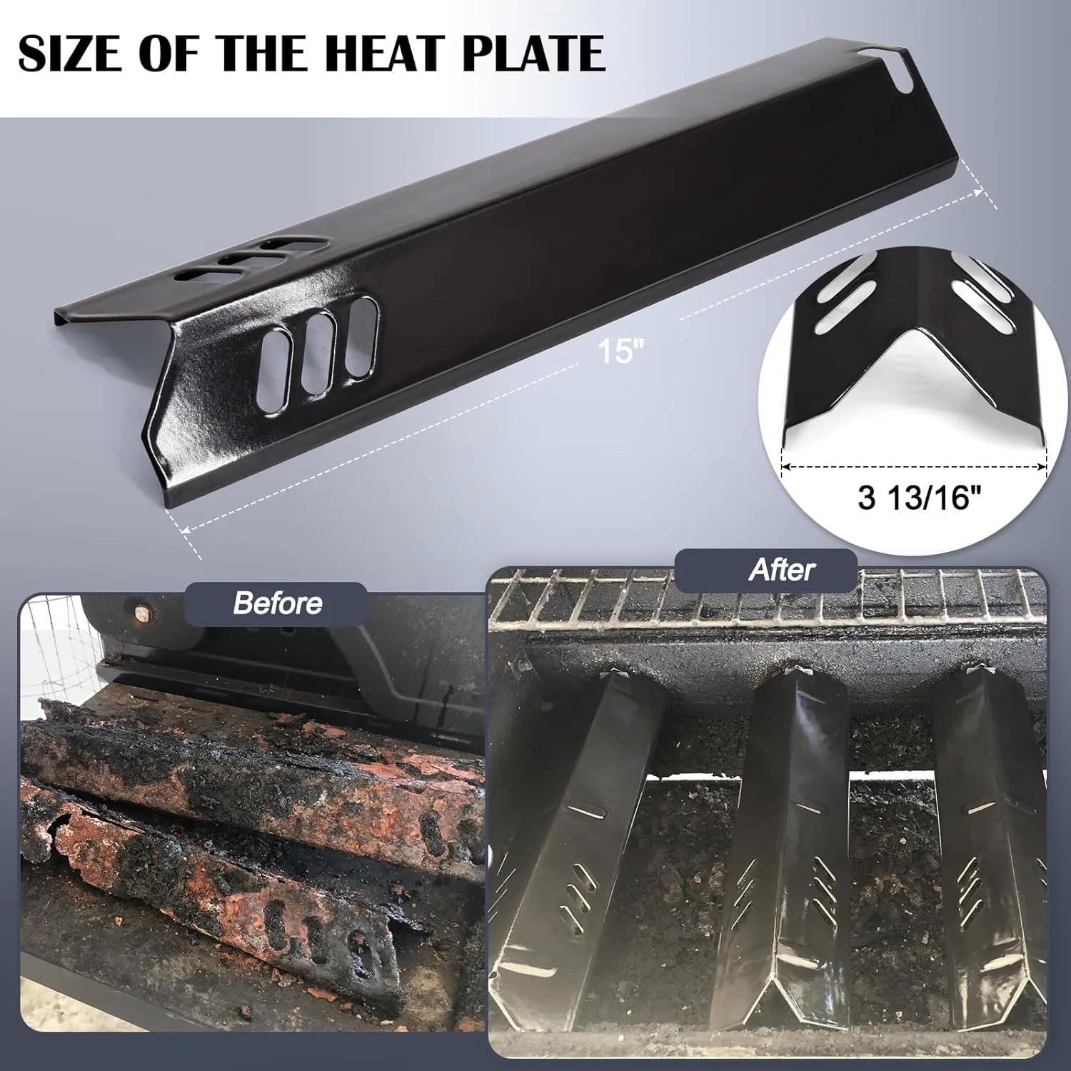 Hiorucet Grill Replacement Parts for Dyna Glo DGF493BNP, DGB494SPB, Backyard Grills BY13-101-001-12, BY14-101-001-099 and Uniflame GBC1343WP-U. Grill Grates, Heat Plates Shields for Dyna Glo 4 Burner.