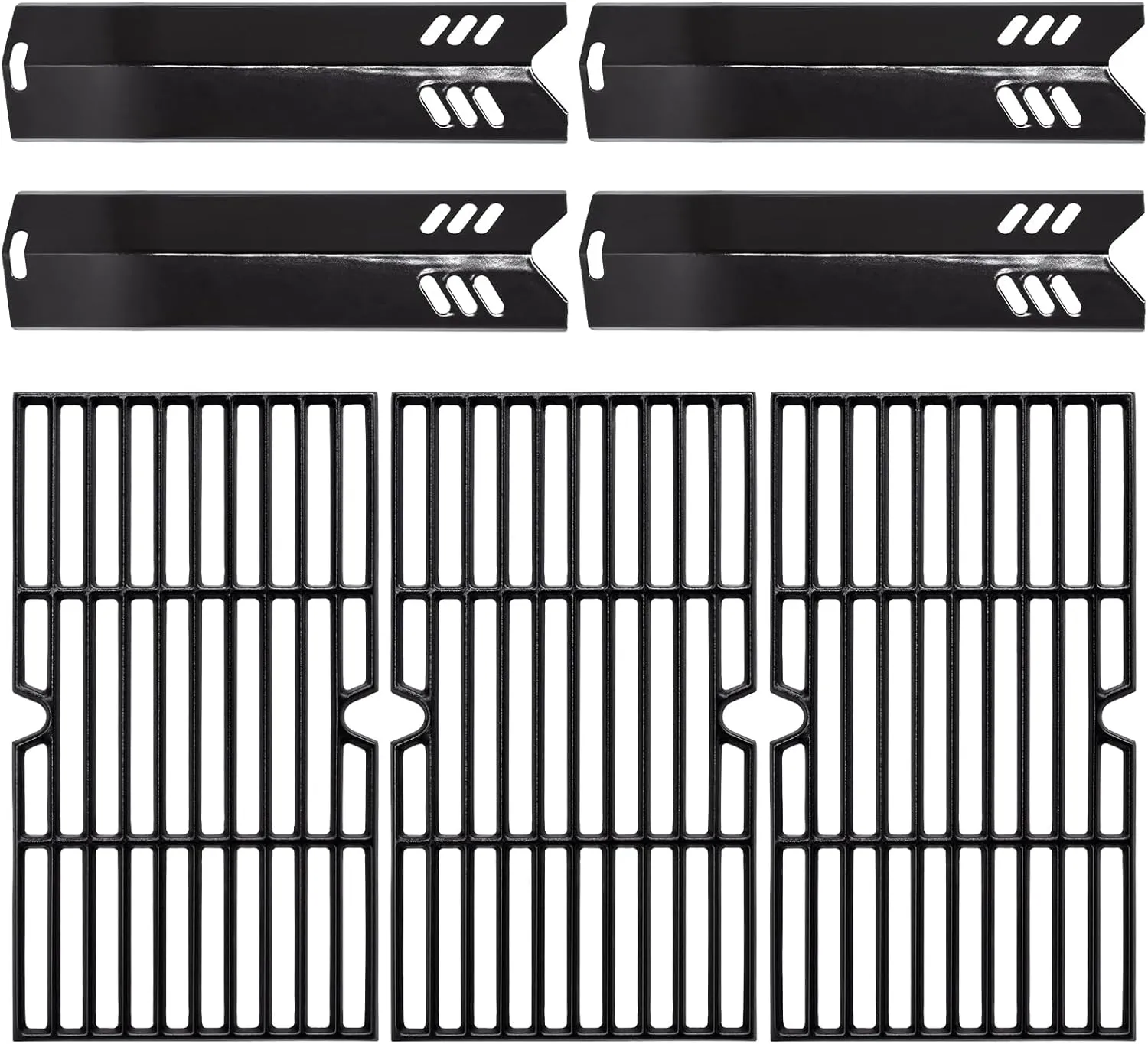 Hiorucet Grill Replacement Parts for Dyna Glo DGF493BNP, DGB494SPB, Backyard Grills BY13-101-001-12, BY14-101-001-099 and Uniflame GBC1343WP-U. Grill Grates, Heat Plates Shields for Dyna Glo 4 Burner.