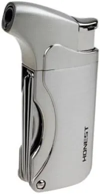 Honest Multi Function Cigarette Cigar Lighter Refillable Butane Gas Lighter with Pipe Tools - Silvery 1 Pcs