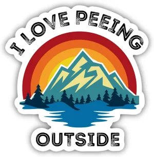 I Love Peeing Outside Camping Sticker, Mountain Range Laptop Stickers, Computer Stickers, Water Bottle Sticker, car Stickers, Funny Outdoor (10)