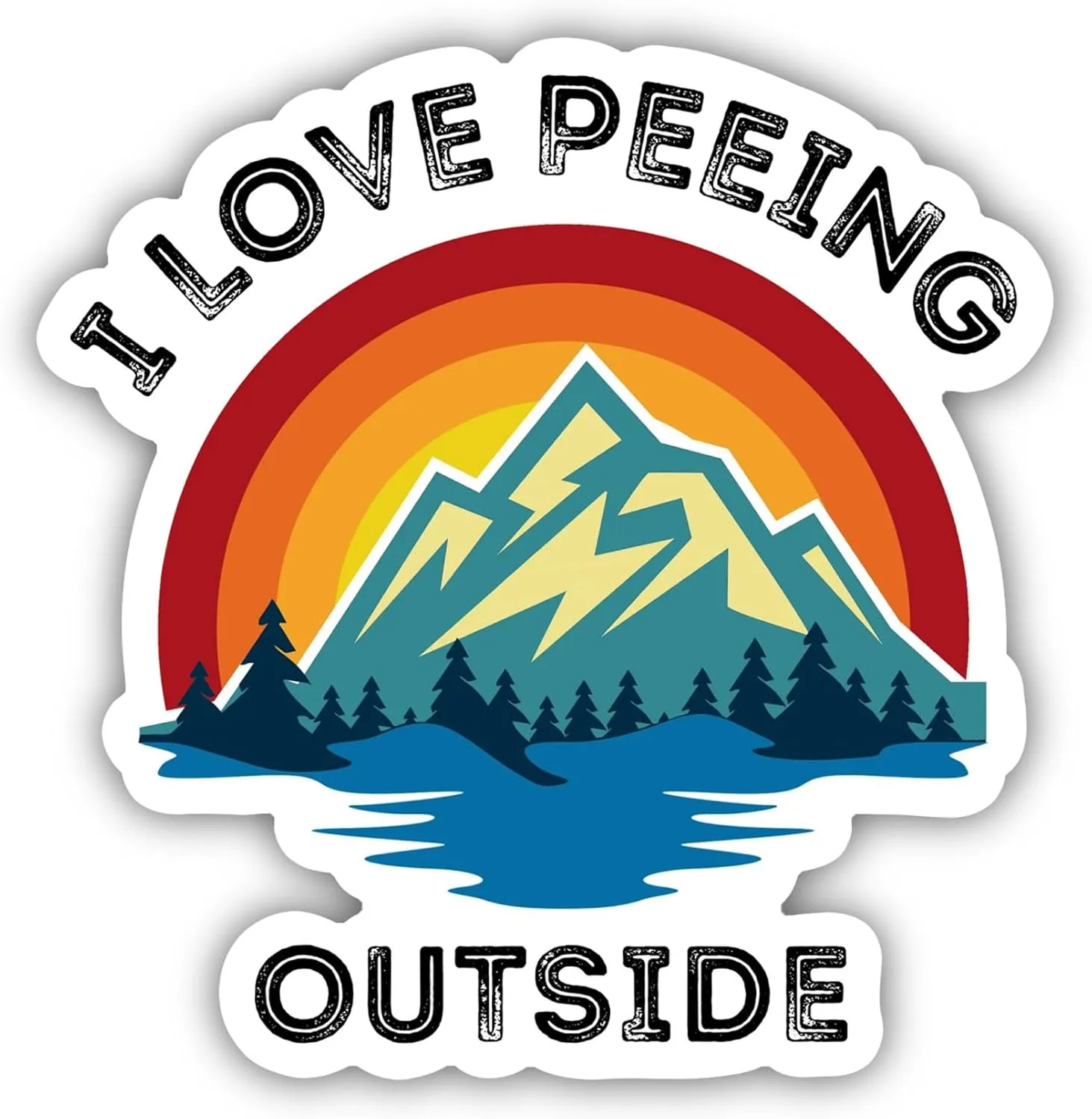 I Love Peeing Outside Camping Sticker, Mountain Range Laptop Stickers, Computer Stickers, Water Bottle Sticker, car Stickers, Funny Outdoor (10)