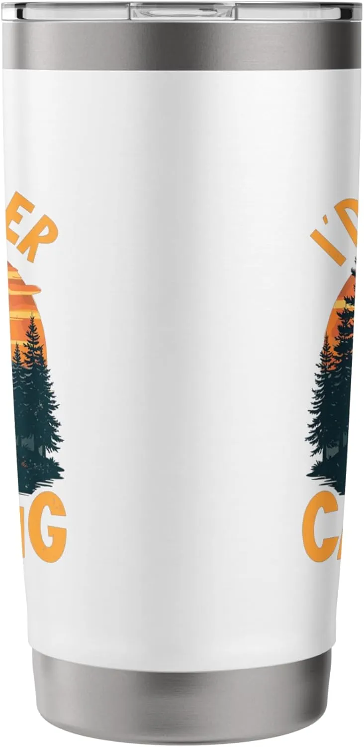 I'd Rather Be Camping Mountain Sunset Stainless Steel Insulated Tumbler
