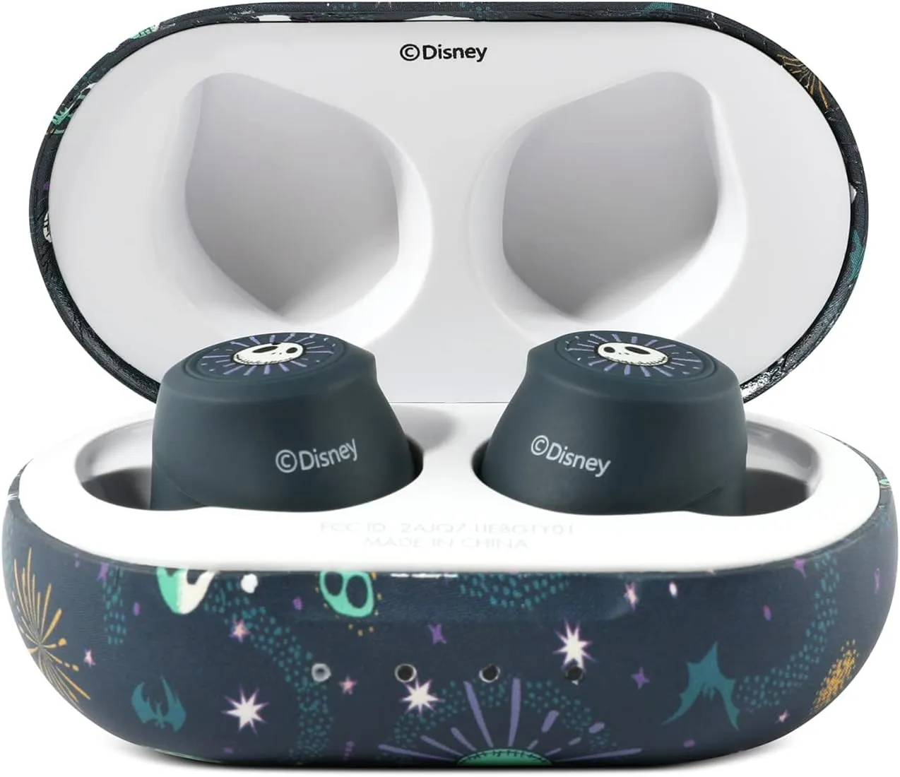 iJoy Disney Nightmare Before Christmas TWS Earbuds Wireless Bluetooth 5.0 Compatible in-Ear Headset with Built-in Mic & Portable Recharging Case - IPX8 Waterproof & Sweatproof,Long Battery Life
