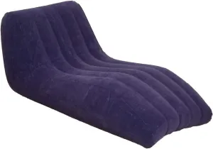 Inflatable Recliner, Portable Air Sofa Bed Durable Folding Indoor/Outdoor Leisure Summer Hiking Camping Beach Fishing Park Travel Sofa 155x89x65cm(Blue,Foot Pump)