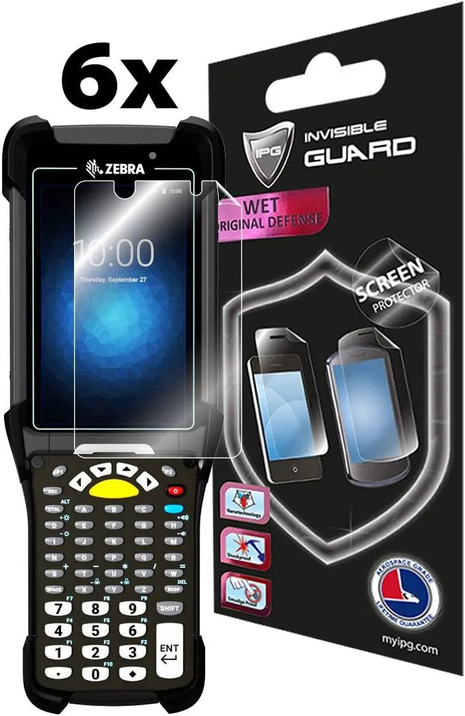 IPG Compatible with Zebra MC9300 Mobile Computer Handheld Screen Protector 6 Units Invisible Guard Free Lifetime Replacement Warranty HD Clear Bubble -Free Screen Protection
