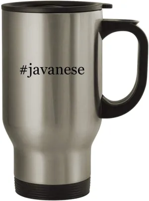 #javanese - 14oz Stainless Steel Travel Mug, Silver
