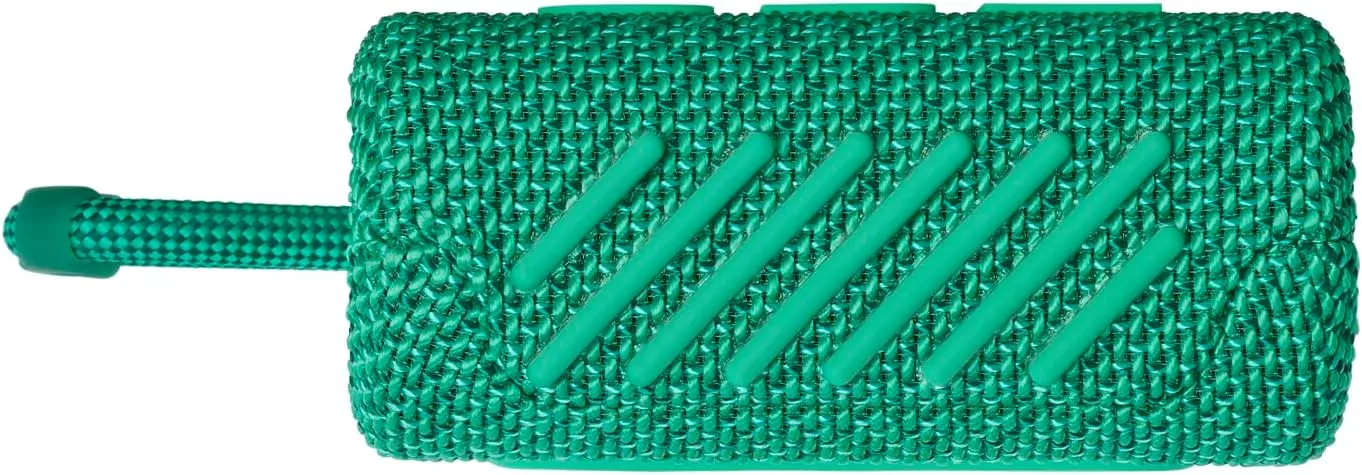 JBL Go 3 Eco - Portable Mini Bluetooth Speaker, big audio and punchy bass, IP67 waterproof and dustproof, 5 hours of playtime, Made in part with recycled materials (Eco Green)
