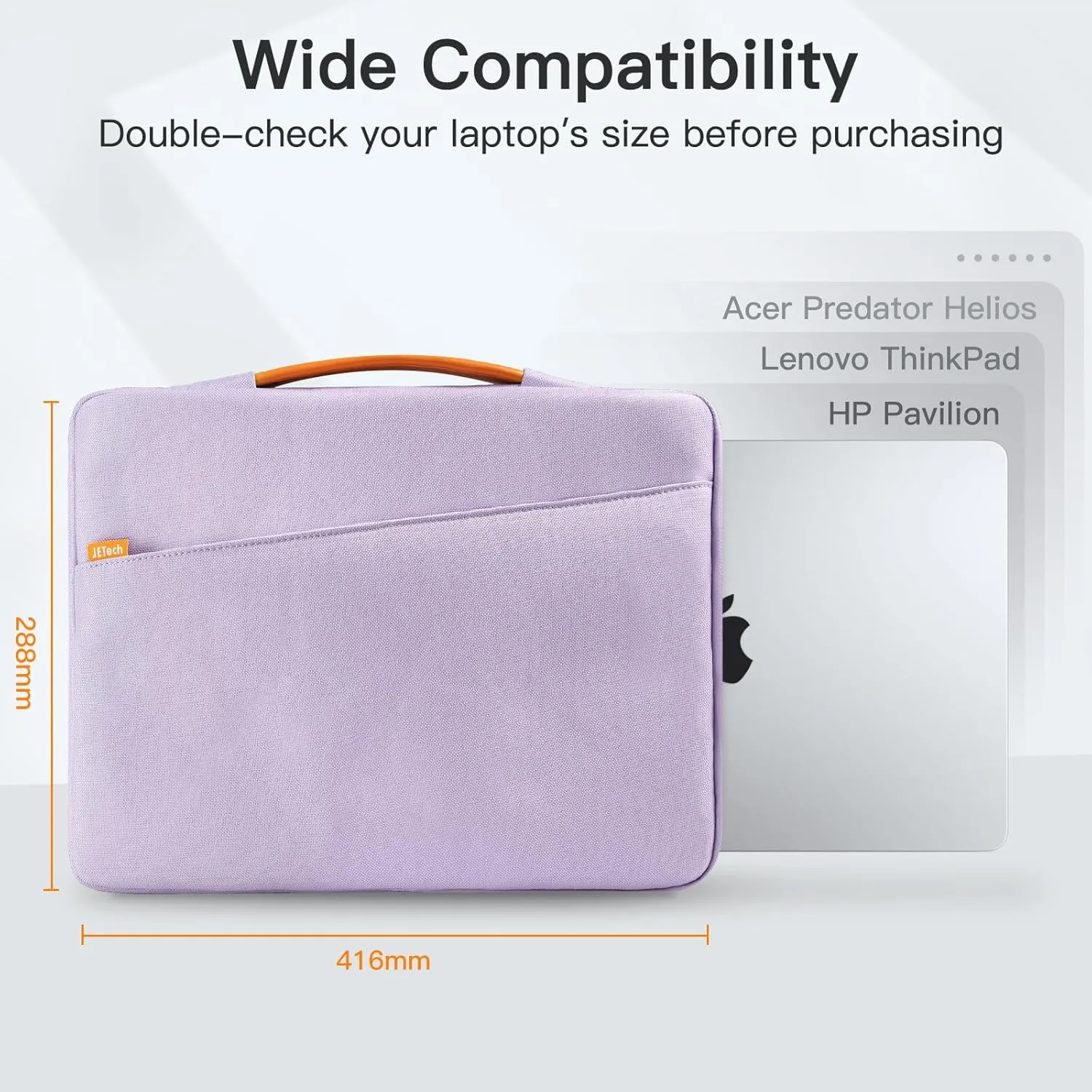 JETech Laptop Sleeve for 13-14Inch MacBook Air/Pro (M4/M3/M2/M1, 2021-2025), Waterproof Bag with Portable Handle and Pocket