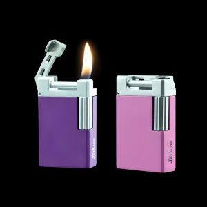 Jetline Opal (2PC Color Bundle - Pink and Purple) Soft Flame Flint Lighter, Cigar, Pipe, Durable, Refillable, Reusable, Smoking Accessories, Womens