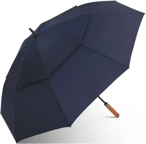 JITEM 53 Inch Golf Umbrella Large Windproof Umbrella Automatic Open Oversize Rain Umbrella Vented Double Canopy Stick Umbrella for Business