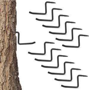 JMIATRY 12 Packs 5 inch Screw-in Tree Steps for Hunting Anti-Slip Bow Hooks Self Tapping Screw Mount Hunting Tree Stand Steps, Hold 705 Lbs Per Tree Steps