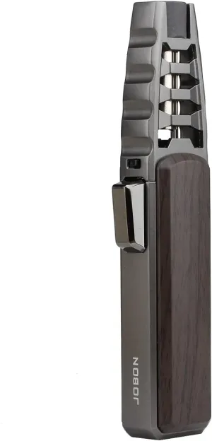 JOBON Butane Torch Lighter, Refillable Blow Jet Solar Flamethrower Best Torches, for Baking Cooking BBQ Kitchen Camping Creme Brûlée - No Gas Included (Old Gray Lacquer with Brown)