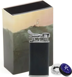 Kabuto Mizo Black Matte & Flint Set - Japanese Soft Flame Lighter   20 Replacement Flints, Refillable Butane Pipe Lighter, Adjustable Angled Flame Lighter, Airline Friendly Travel Lighter