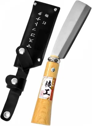 KAKURI Japanese NATA Tool Knife Mini 4.3" Made in Japan, Small Bushcraft Hatchet Axe with Sheath for Camping, Outdoor, Campfire, Gardening, Ikebana Kado