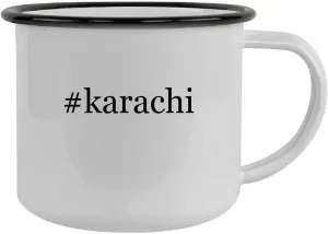 #karachi - 12oz Hashtag Camping Mug Stainless Steel, Black