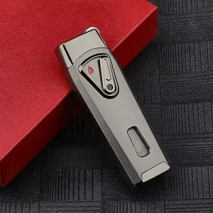 Katzone - Dual Jet flame Torch Flint Lighter for Cigar/Cigarette (Gunmetal)