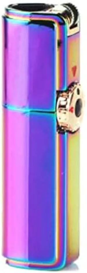 KATZONE - Retro Flint Ignite Triple Torch Windproof Lighter with Cigar Punch Attachment (Rainbow)