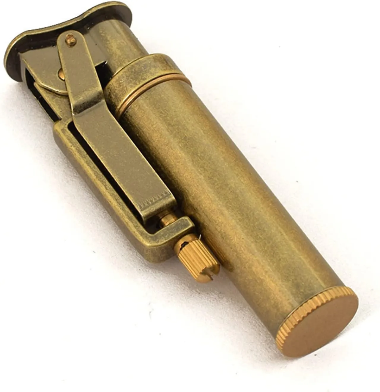Kerosene Lighter Trench Lighter Vintage Metal Portable Lighter Refillable Lighter Vintage Copper Birthday Gifts for Men Dad Husband (Bronze)