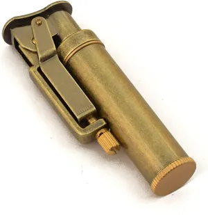 Kerosene Lighter Trench Lighter Vintage Metal Portable Lighter Refillable Lighter Vintage Copper Birthday Gifts for Men Dad Husband (Bronze)