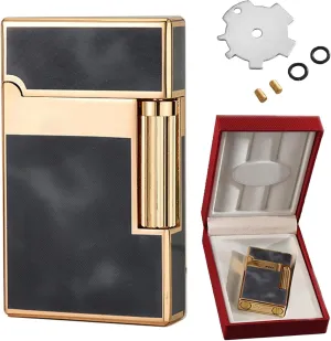 Kerosene Lighter with Flints and lighters Accessories，Classic Grinding Wheel Ignition Lighters，Tradition Soft Flame for Collection Gifts (Fuel Not Included)(B)