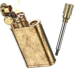Kerosene Permanent Match Lighter, Retro Classic Kerosene Lighter, Portable Lighter, Waterproof and Windproof for Outdoor use in Multiple Colors(Color:D)