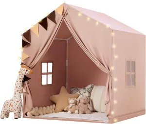 Kids Tent Indoor for Toddlers: with Mat, Star Lights - Kids Playhouse Indoor for Toddler - Tent for Kids Teepee Tent for Inside Girls Boys Play House Birthday Gift Playroom Toys