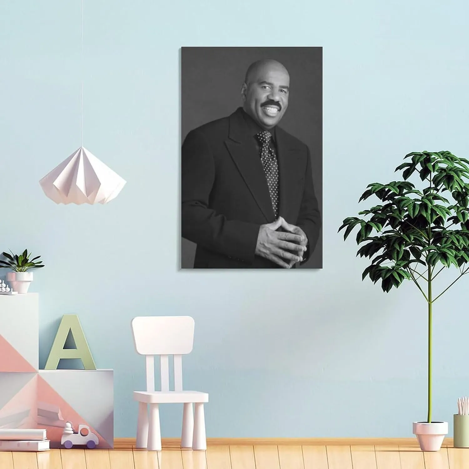 KJJLNRQ American Television Hosts Steve Harvey Wall Art Posters For Room AestheticPoster For Living Room Bedroom Office Decor08x12inch(20x30cm)