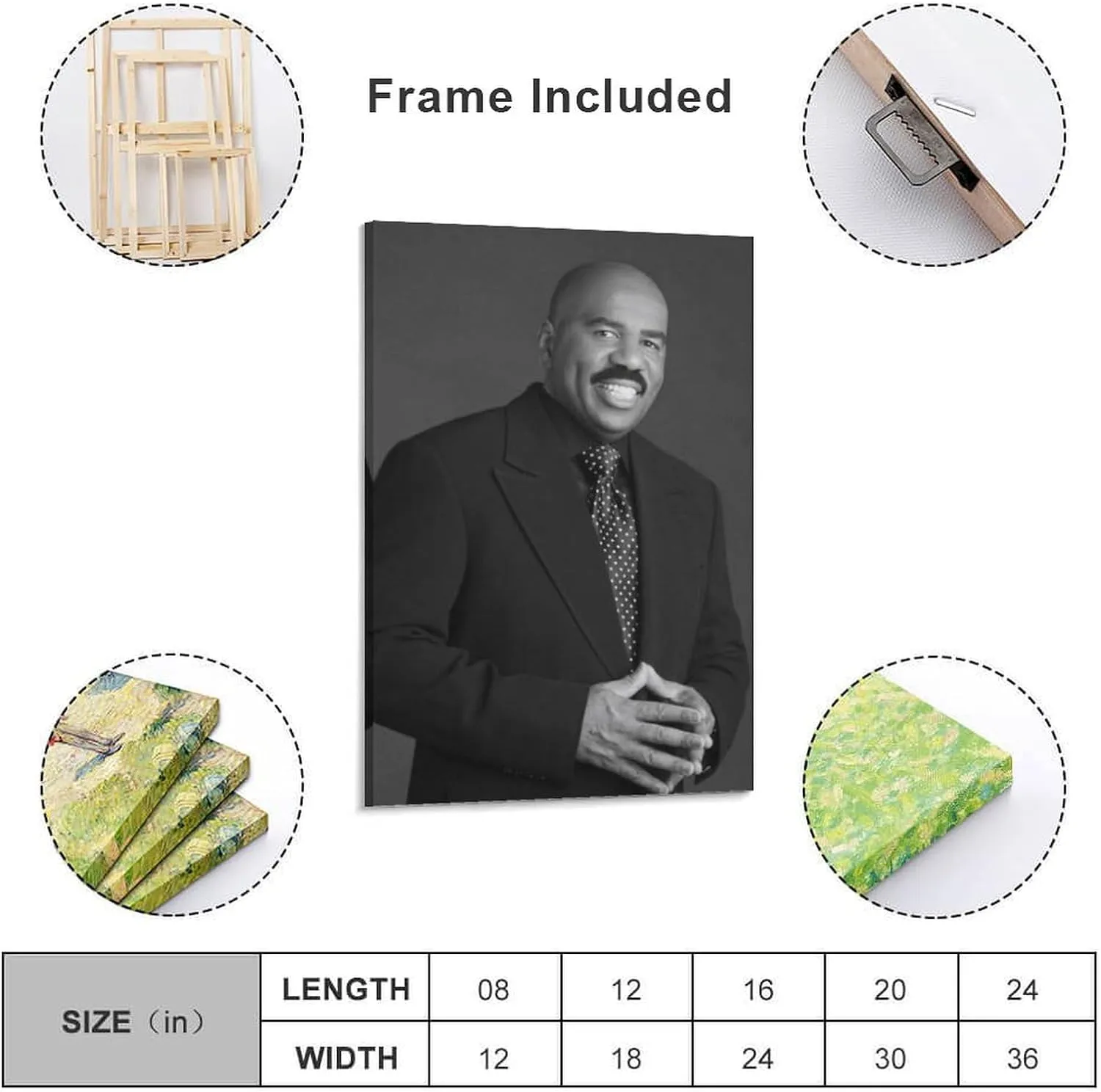 KJJLNRQ American Television Hosts Steve Harvey Wall Art Posters For Room AestheticPoster For Living Room Bedroom Office Decor08x12inch(20x30cm)