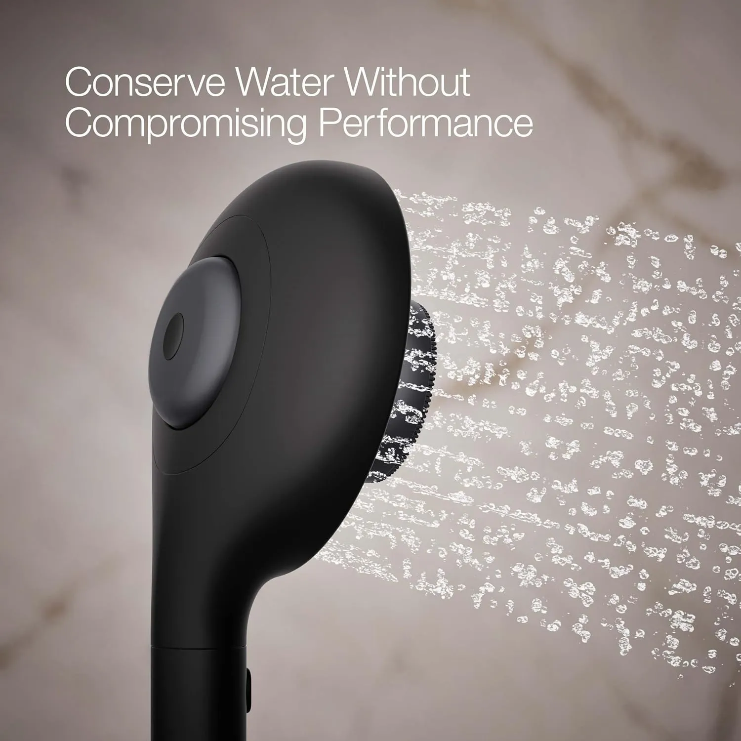 KOHLER K-28682-G-BL SpaViva Two-Function Handheld Showerhead, Includes Cleansing Device with Four Attachments, Face & Body Brush, Body Scrubber, Body Massager, 1.75 GPM, Matte Black