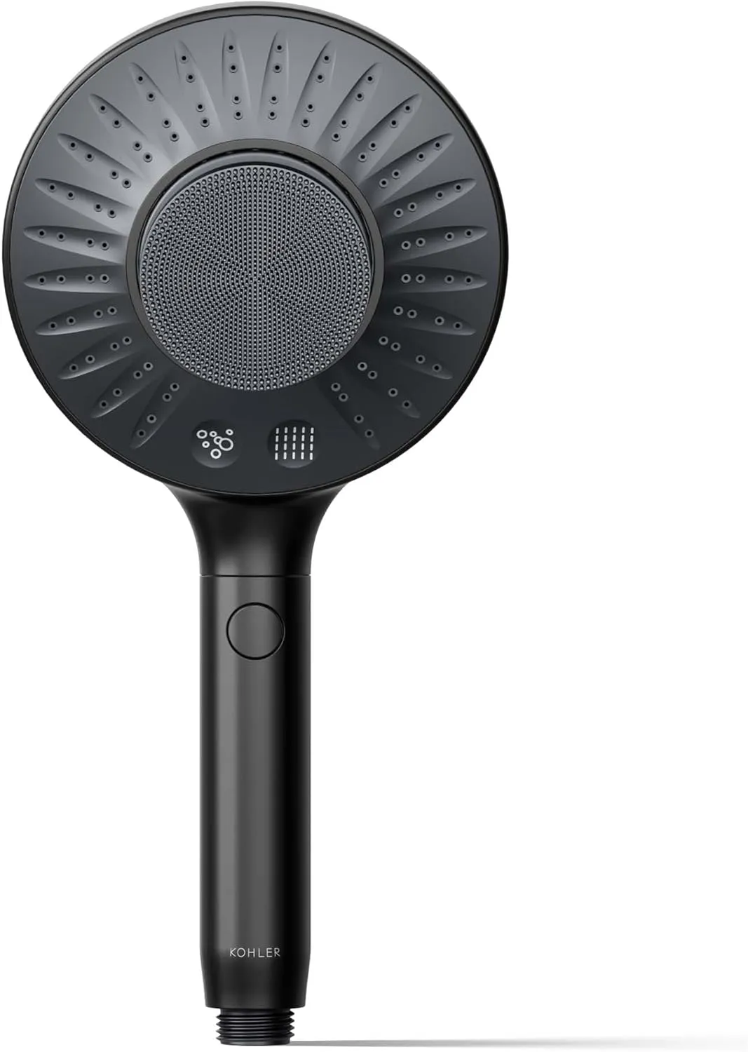 KOHLER K-28682-G-BL SpaViva Two-Function Handheld Showerhead, Includes Cleansing Device with Four Attachments, Face & Body Brush, Body Scrubber, Body Massager, 1.75 GPM, Matte Black