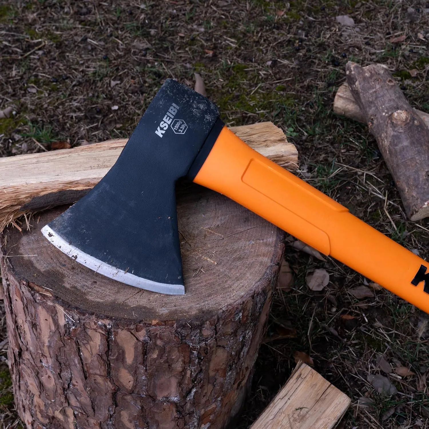 KSEIBI 36-Inch Splitting Axe - Forged Carbon Steel, Wood Chopper & Kindling Axe for Chopping, Heavy-Duty Maul with Ergonomic Fiberglass Handle, Shock Reduction, Anti-Slip Grip