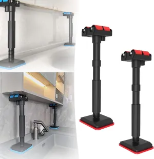 Labor Saving Lifting Brackets, 2025 New Multi-Function Height Adjustment Lifting Device, for Installing Cabinets And Wall Tile Height Adjuster Handheld Tool, Labor Saving, Load 440 Lb (Red*2)
