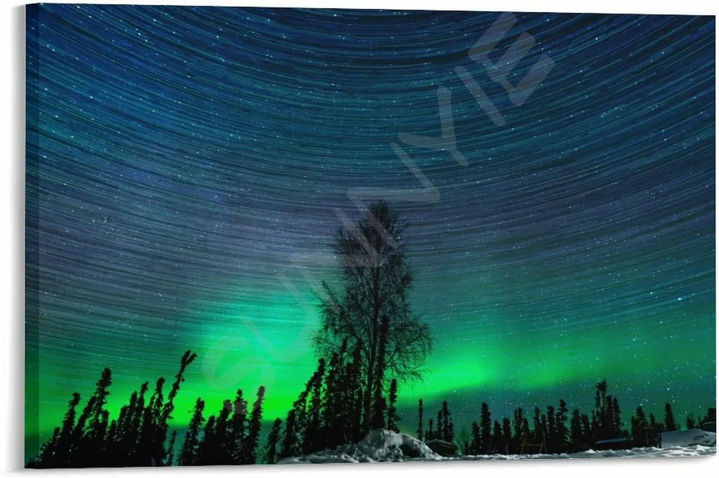 Landscape Aurora1 in Alaska Scenic Spots Poster (1) Canvas for Bedroom Living Room Decor 36x24inch(90x60cm) Frame-style