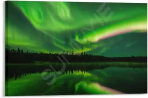 Landscape Aurora1 in Alaska Scenic Spots Poster (2) Canvas for Bedroom Living Room Decor 12x08inch(30x20cm) Frame-style