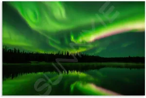 Landscape Aurora1 in Alaska Scenic Spots Poster (2) Canvas Painting for Living Room Bedroom Decor 12x08inch(30x20cm) Unframe-style